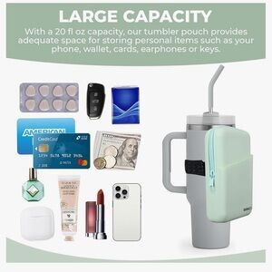 Water Bottle Pouch Tumbler Compatible Bag Neoprene Wrist Gym Accessories